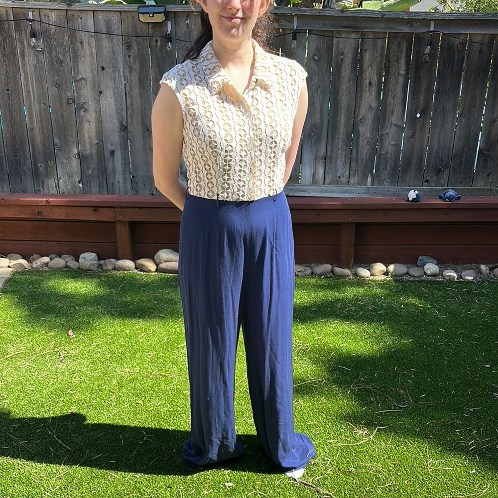 Elegant Blue Women's Pantsuit romper anthropology